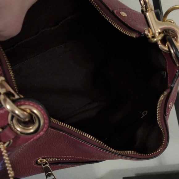 Coach Mara Hobo Shoulder Bag And Wallet Set In Cherry Pebble Leather W/ Dustbag - Picture 10 of 15